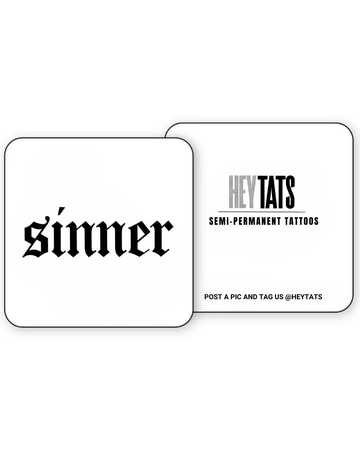 Sinner – Semi Permanent Tattoo