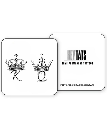 King & Queen - Semi Permanent Tattoos (Set of 2)