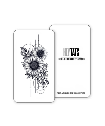 Abstract Sunflower - Semi Permanent Tattoos