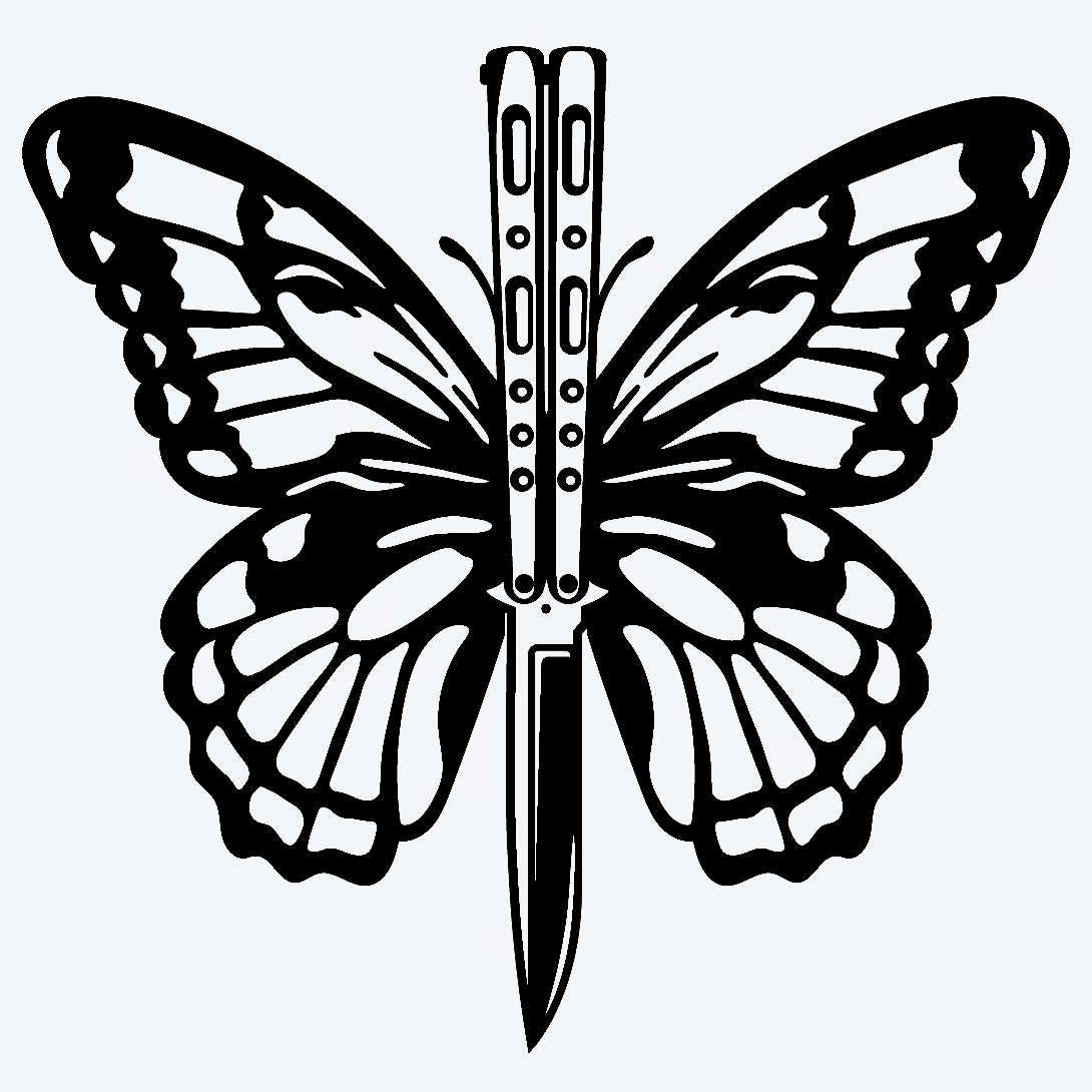 Butterfly Knife - Semi Permanent Tattoos