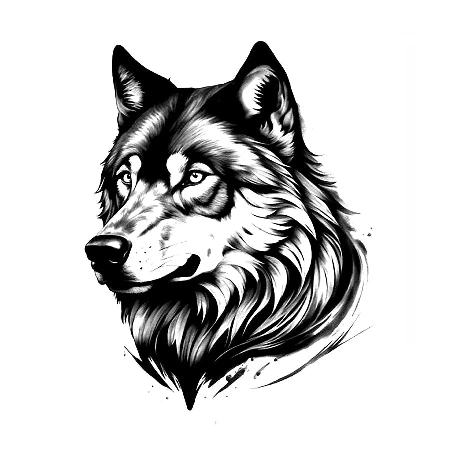 Wild Wolf - Semi Permanent Tattoos