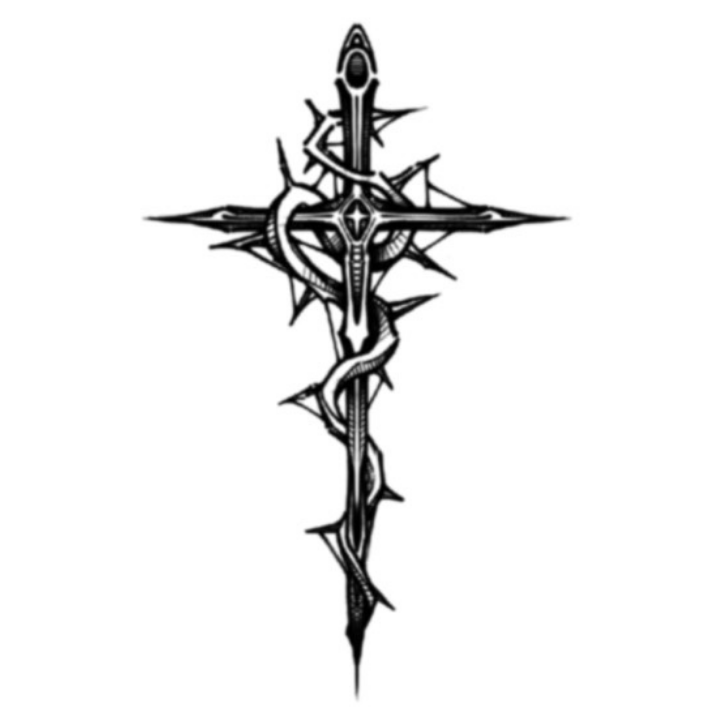 Cross of Thorns - Semi Permanent Tattoo