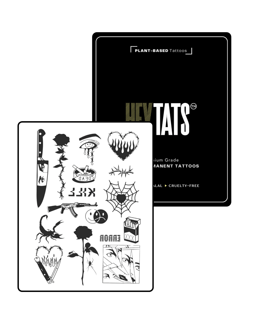 Midnight Chaos — Semi-Permanent Tattoo Sheet