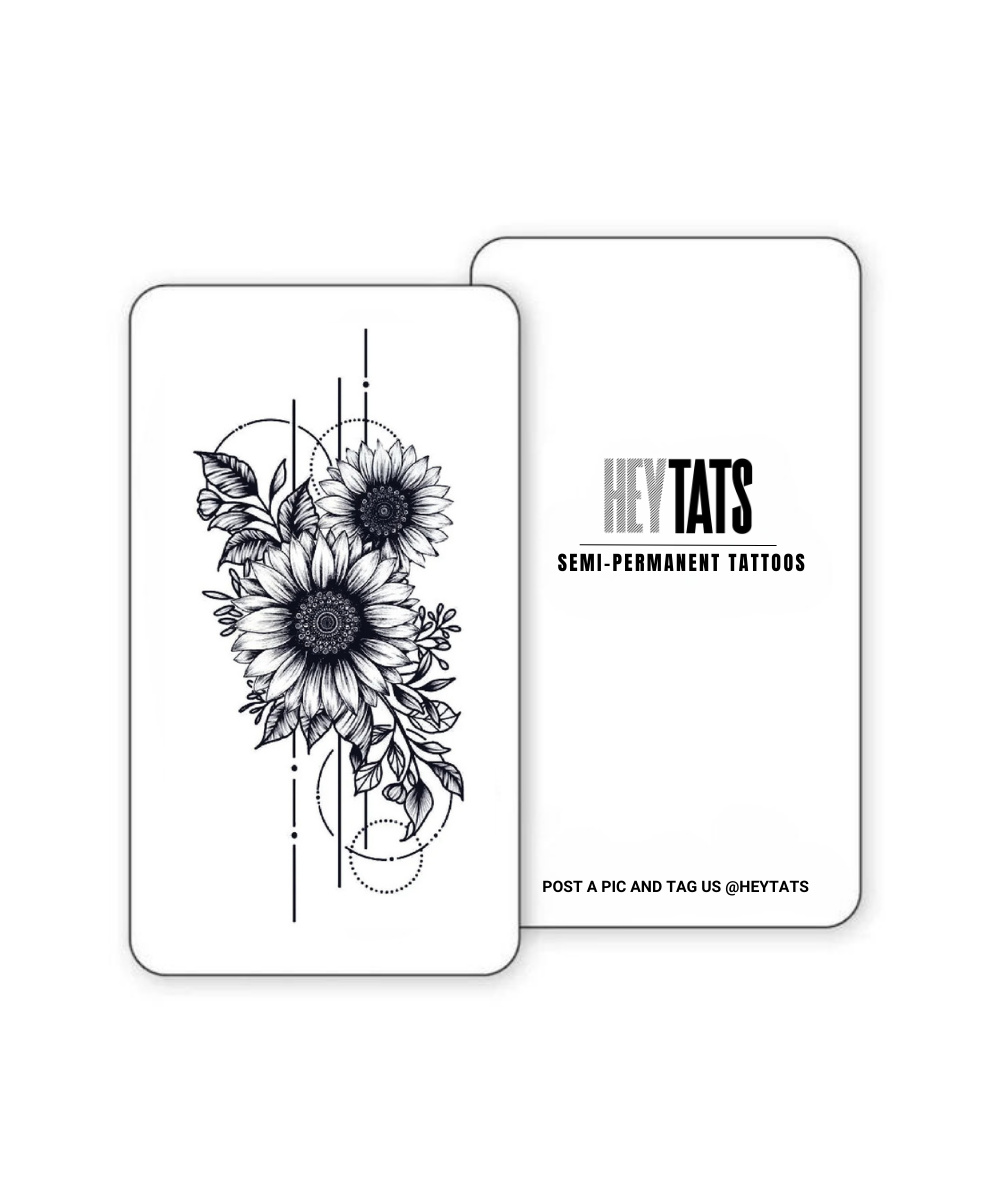 Abstract Sunflower - Semi Permanent Tattoos