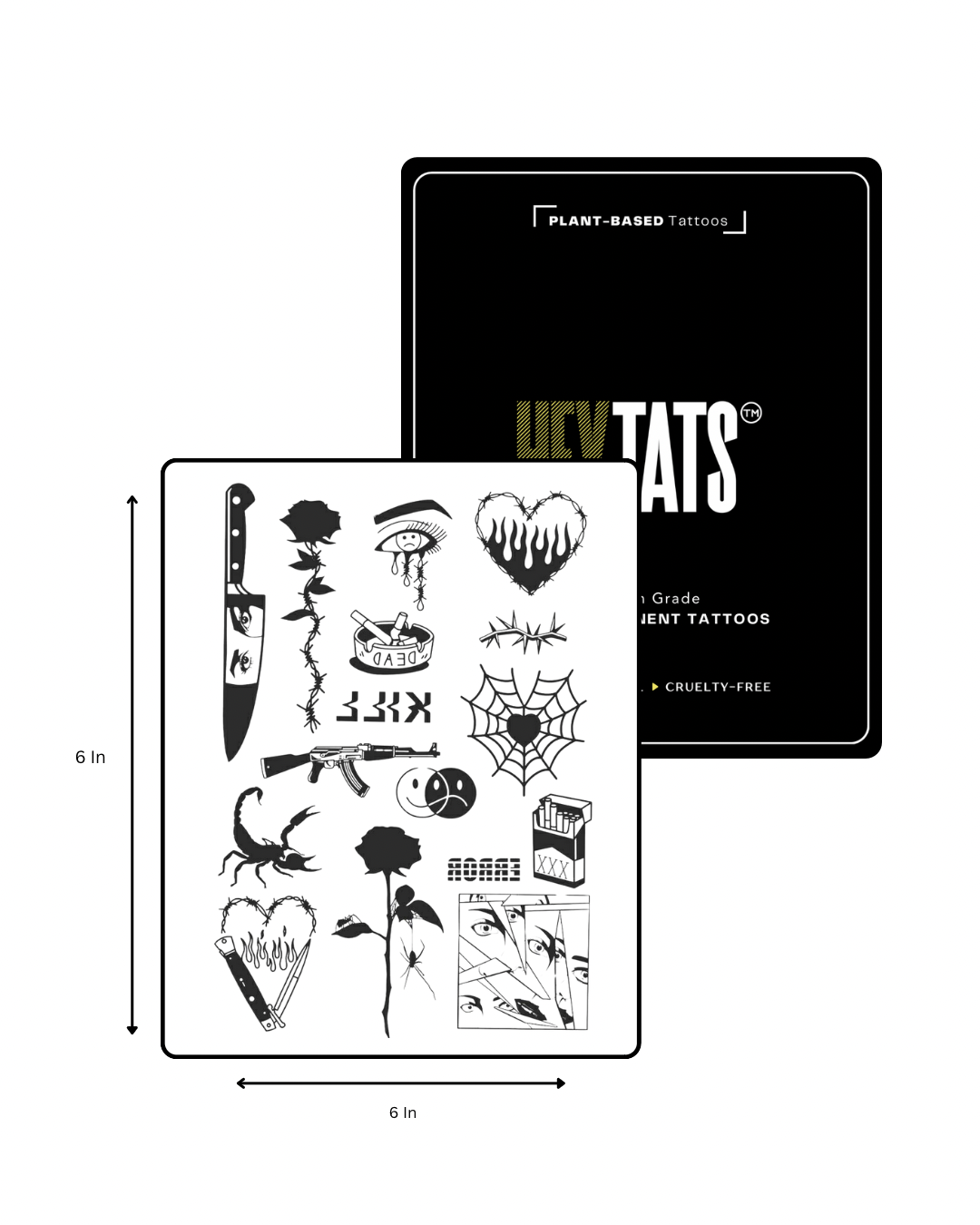 Midnight Chaos — Semi-Permanent Tattoo Sheet