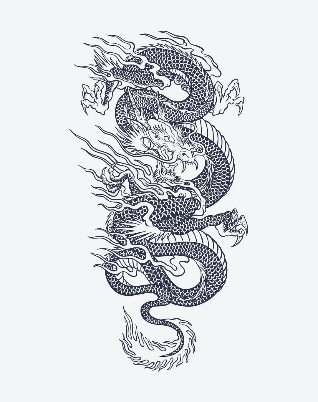 Asian Dragon - Semi Permanent Tattoos
