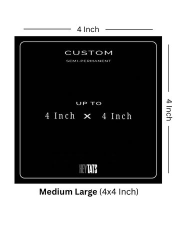 Bold Square (4x4 inch) – Custom Semi-Permanent Tattoo