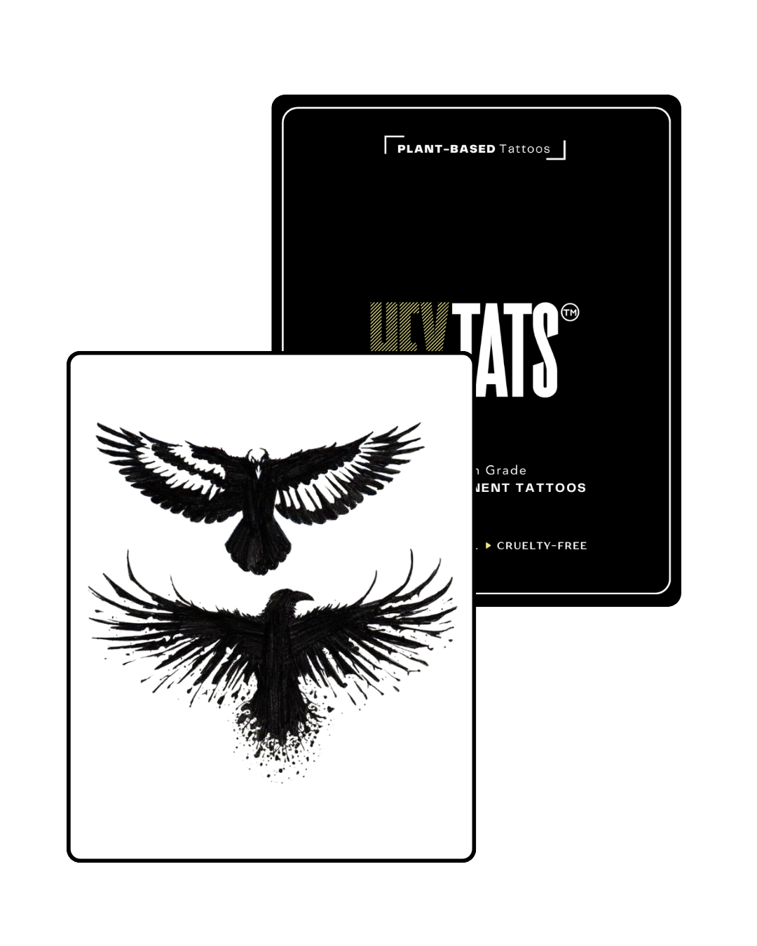 Raven: Wings Spread — Semi-Permanent Tattoo