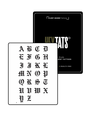 Gothic Alphabet - Semi Permanent Tattoo