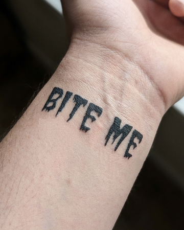 Bite Me — Semi-Permanent Tattoo