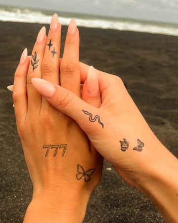 Lucky Symbols - Finger Tattoos