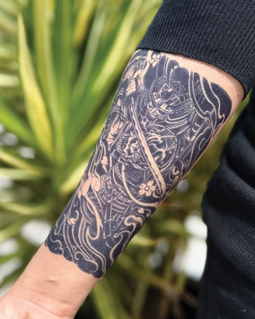 Samurai: Code of Silence - Half Sleeve — Semi-Permanent Tattoo