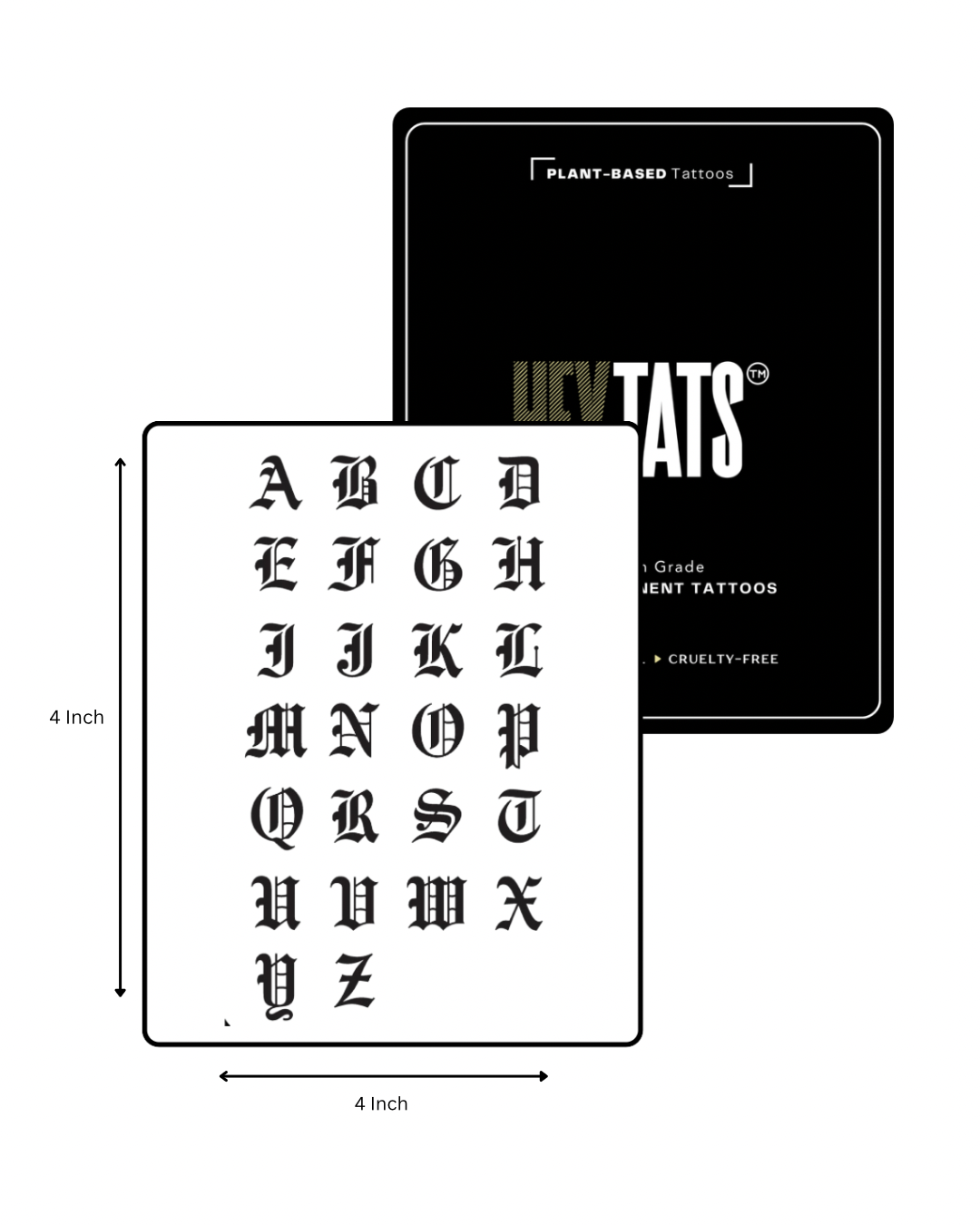 Gothic Alphabet - Semi Permanent Tattoo