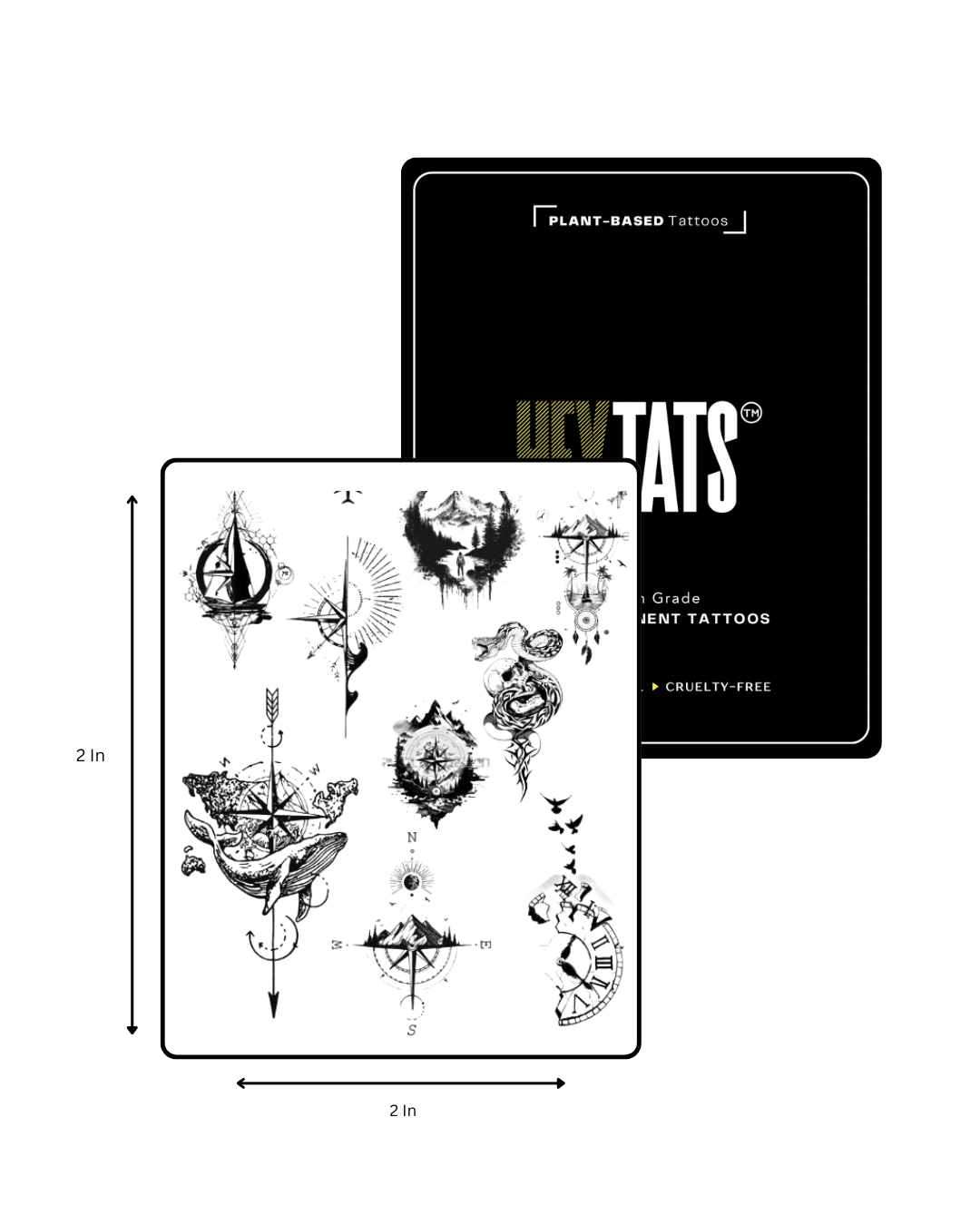Wanderlust Compass Pack - Semi Permanent Tattoos