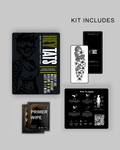 HeyTats Hypnotic Meditation semi permanent tattoo kit including tattoo sheet prep wipe pouch and instructions