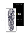 HeyTats Japanese Koi full sleeve semi permanent tattoo design with size dimensions