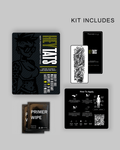 HeyTats semi permanent tattoo application kit including tattoo sheet prep wipe pouch and instructions