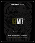 HeyTats Mask of Water tattoo sheet back cover with instructions and product details
