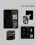 HeyTats Mask of Water semi permanent tattoo kit including tattoo sheet prep wipe pouch and instructions