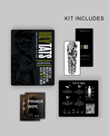HeyTats semi permanent tattoo application kit including tattoo sheet prep wipe pouch and instructions