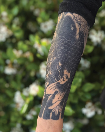 Mask of Water - Half Sleeve — Semi-Permanent Tattoo